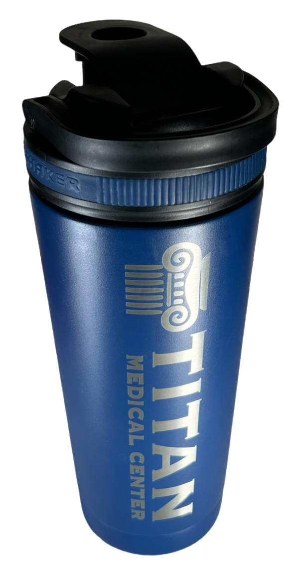 Blue Titan 36oz Ice Shaker with Protein Shake Cap - Image 2