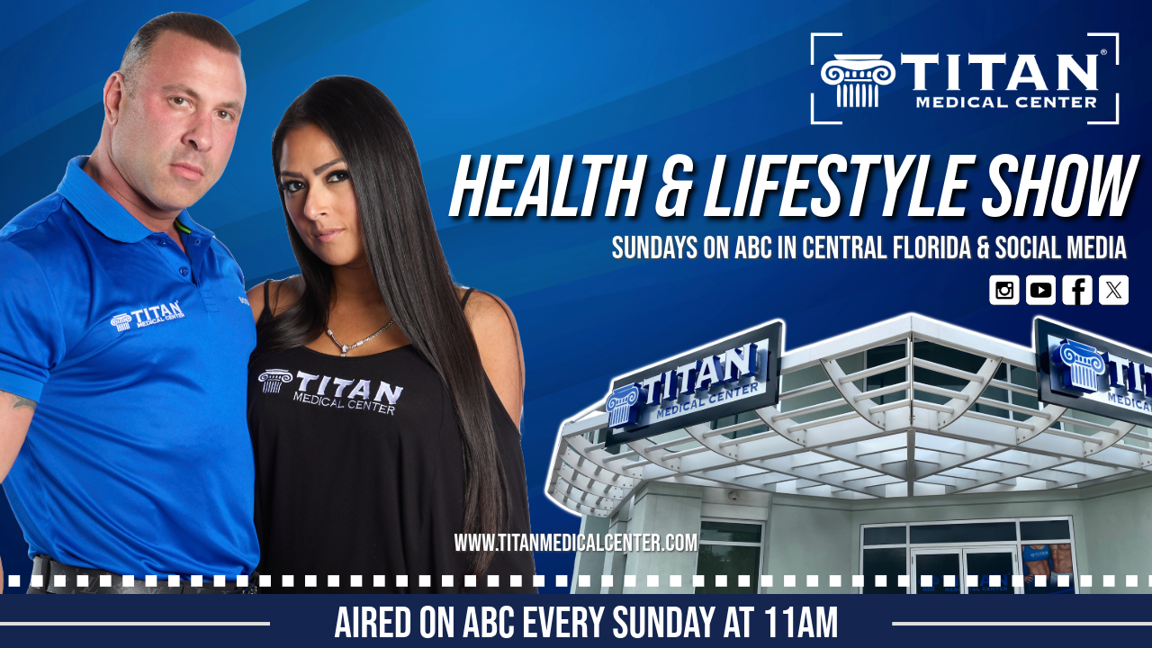 CEO and Owners John Tsikouris and Sharisse Tsikouris on the cover of the Titan Medical Center TV Show which airs every Sunday at 11am on ABC.