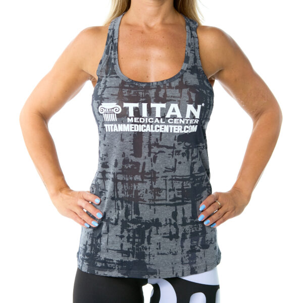 Women's Black & Gray Burnout Tank Top