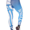 Women's Metallic Blue Gradient & White Leggings - Image 3