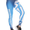 Women's Metallic Blue Gradient & White Leggings