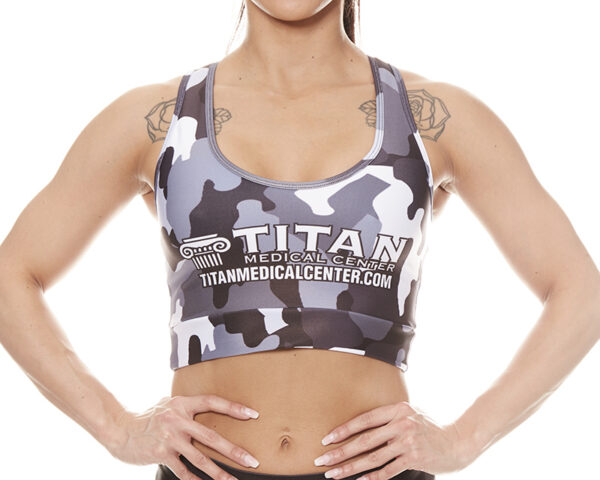 Women's Black & White Camo Sports Bra