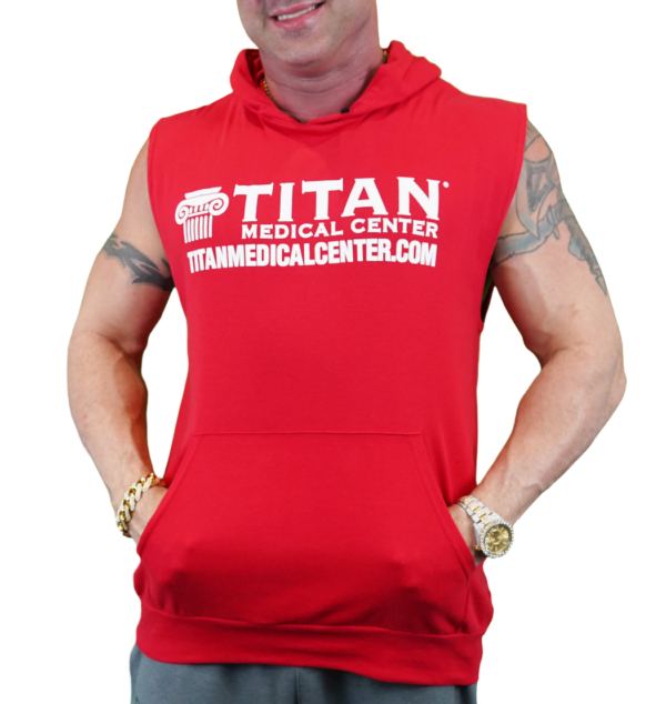 Men's Red Sleeveless Hoodies